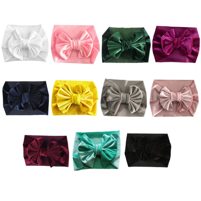 Cute Bow Knot Gold Velvet Hair Band