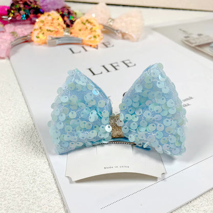 Cute Bow Knot Sequin Hair Clip 1 Piece