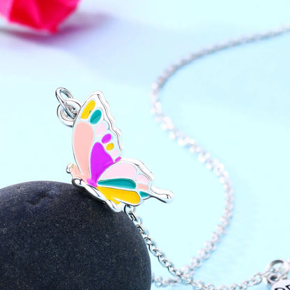 Cute Butterfly Alloy Kid'S Pendant Necklace