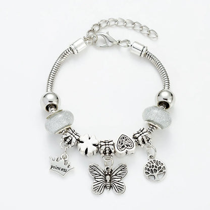 Cute Butterfly Glass Iron Plating Women's Bracelets