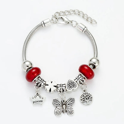 Cute Butterfly Glass Iron Plating Women's Bracelets