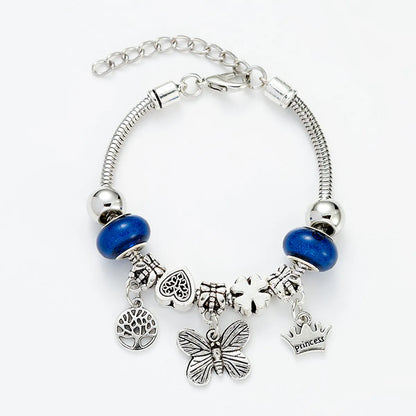 Cute Butterfly Glass Iron Plating Women's Bracelets