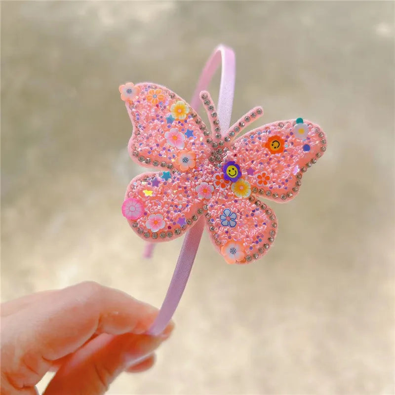 Cute Butterfly Imitation Pearl Hair Clip Hair Band