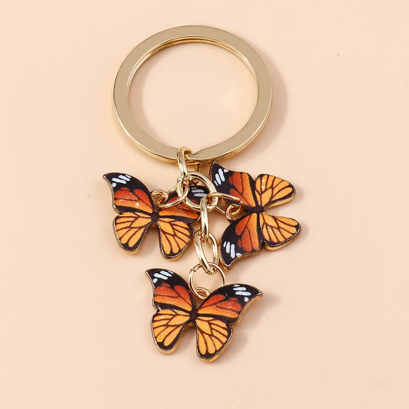 Cute Butterfly Metal Women'S Bag Pendant Keychain