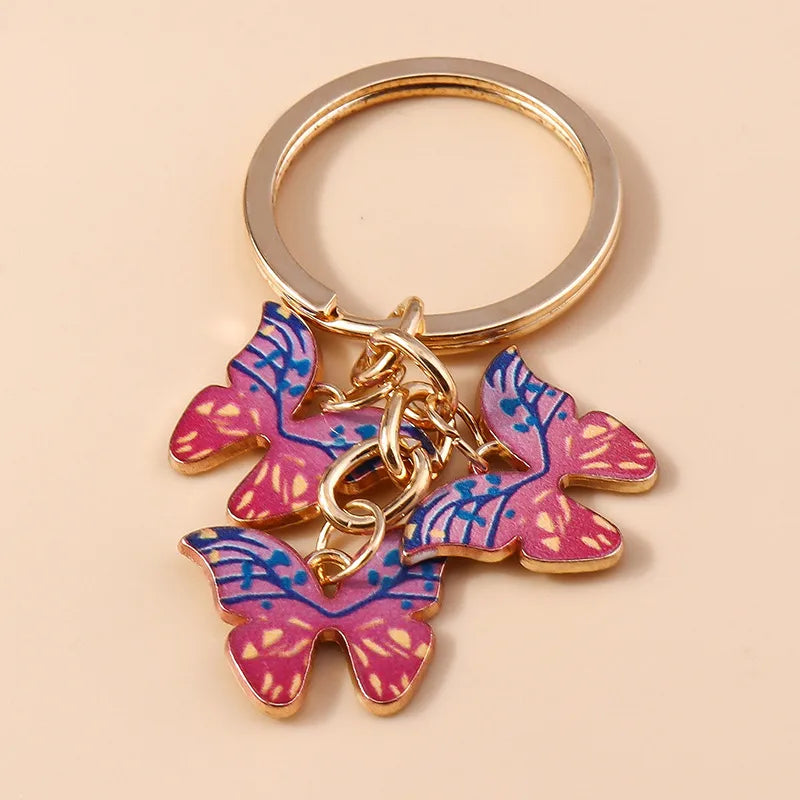 Cute Butterfly Metal Women'S Bag Pendant Keychain