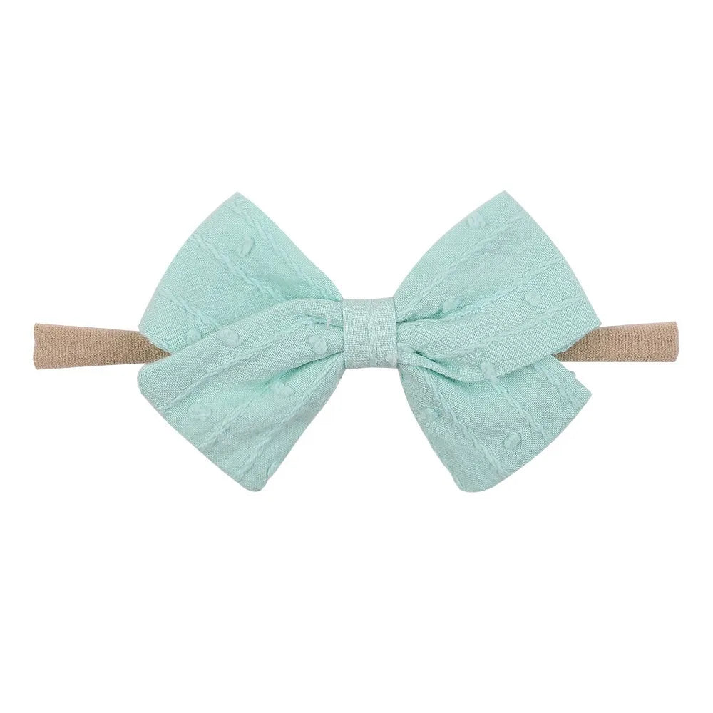 European And American Children'S Bow Hair Band Infants Baby Super Soft Nylon Headband Candy Color Hair Accessories Wholesale