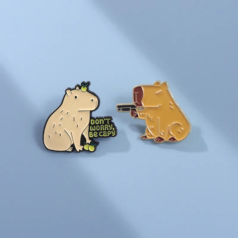 Cute Capybara Alloy Plating Unisex Brooches