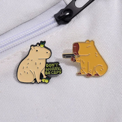 Cute Capybara Alloy Plating Unisex Brooches