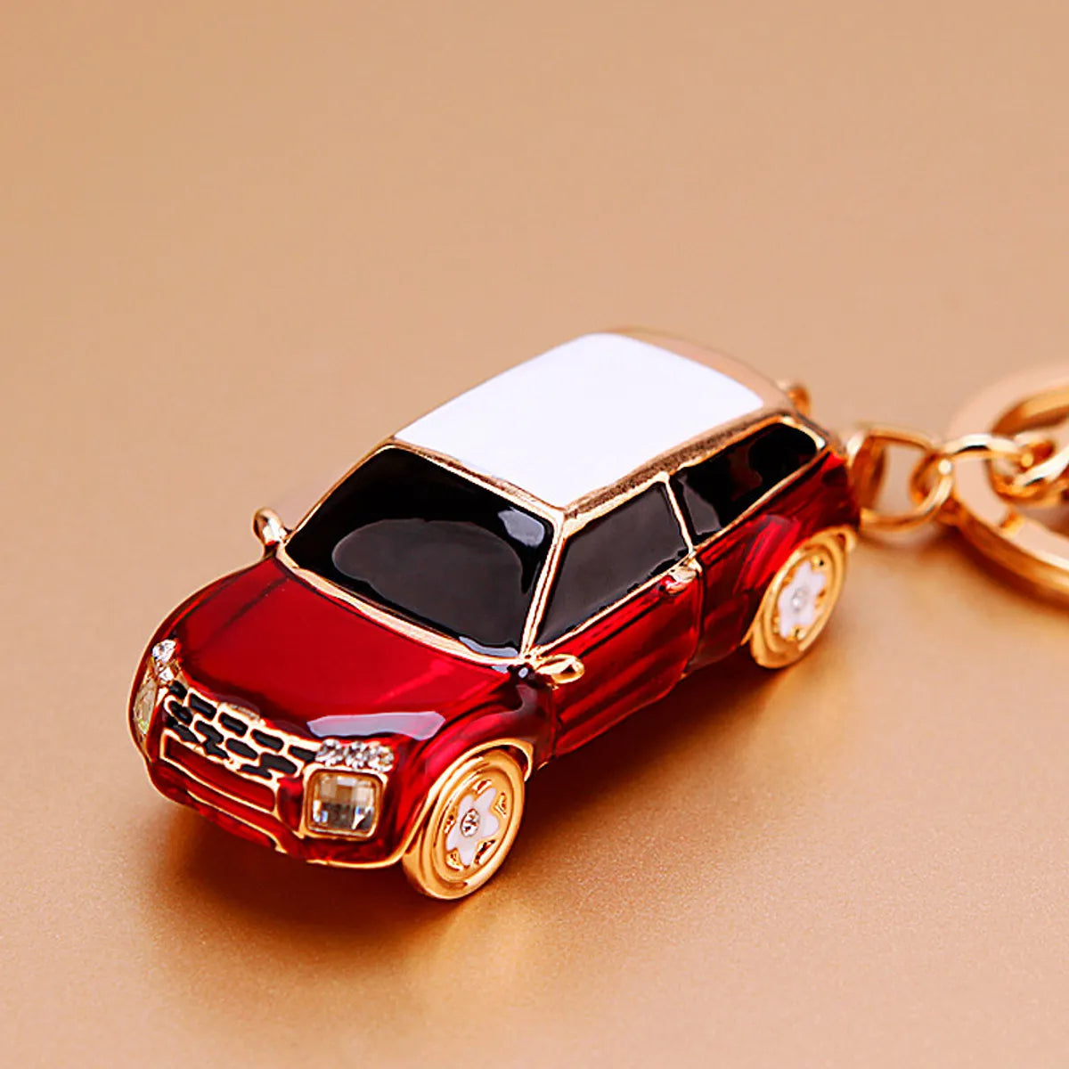 Cute Car Alloy Plating Inlay Rhinestones Unisex Keychain 1 Piece