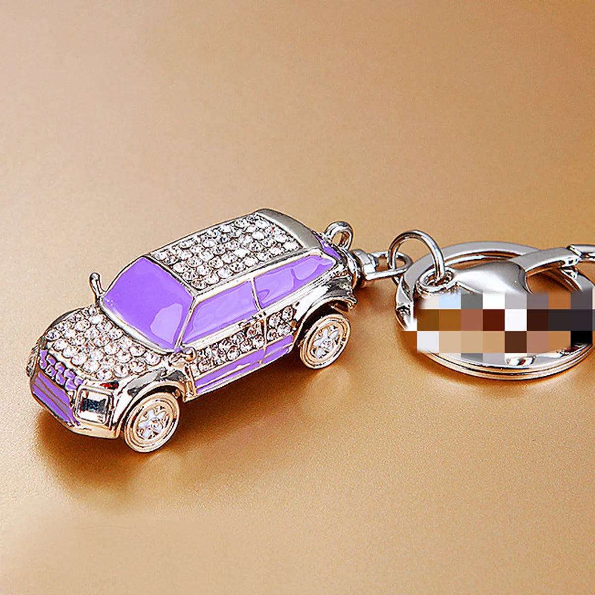 Cute Car Alloy Plating Inlay Rhinestones Unisex Keychain 1 Piece