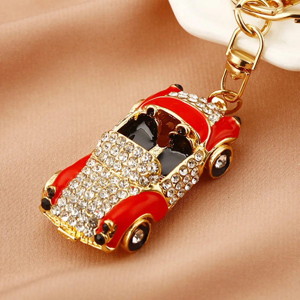 Cute Car Alloy Plating Inlay Rhinestones Unisex Keychain 1 Piece