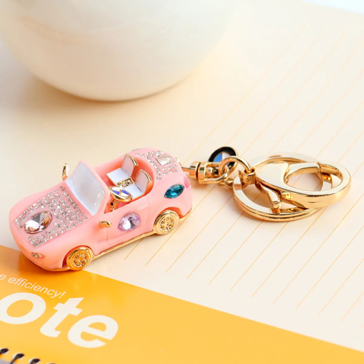 Cute Car Alloy Plating Inlay Rhinestones Unisex Keychain 1 Piece