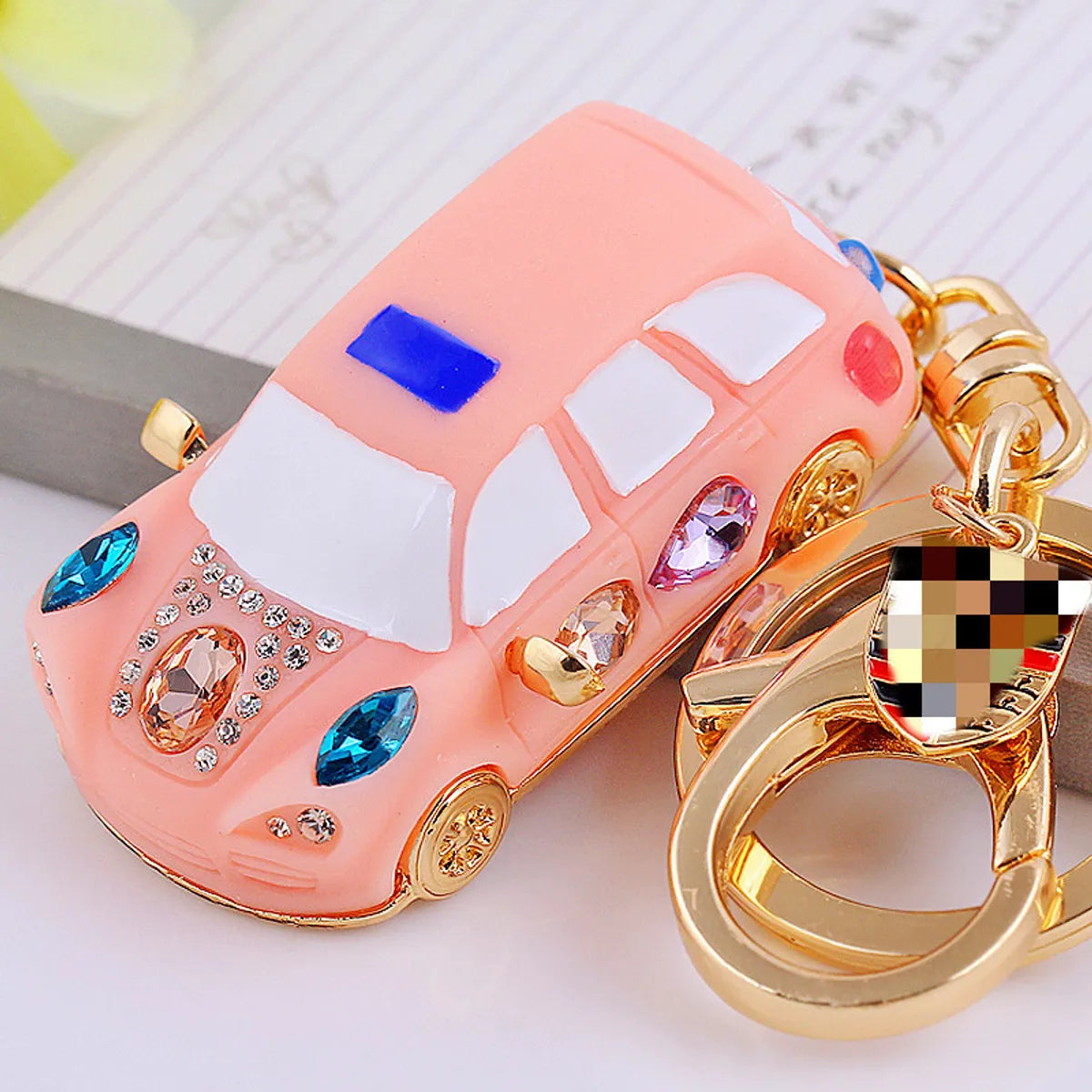 Cute Car Alloy Plating Inlay Rhinestones Unisex Keychain 1 Piece