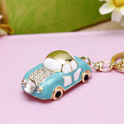 Cute Car Alloy Plating Inlay Rhinestones Unisex Keychain 1 Piece