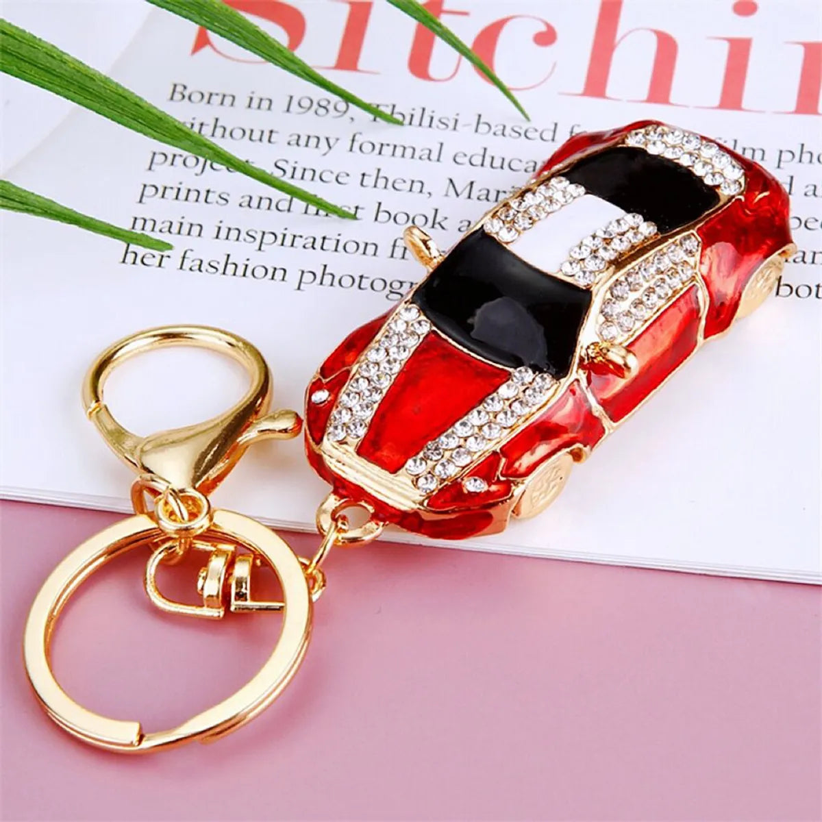 Cute Car Alloy Plating Inlay Rhinestones Unisex Keychain 1 Piece