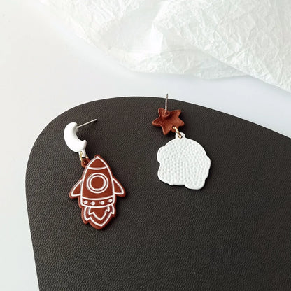 Cute Cartoon Alloy Enamel Ear Studs