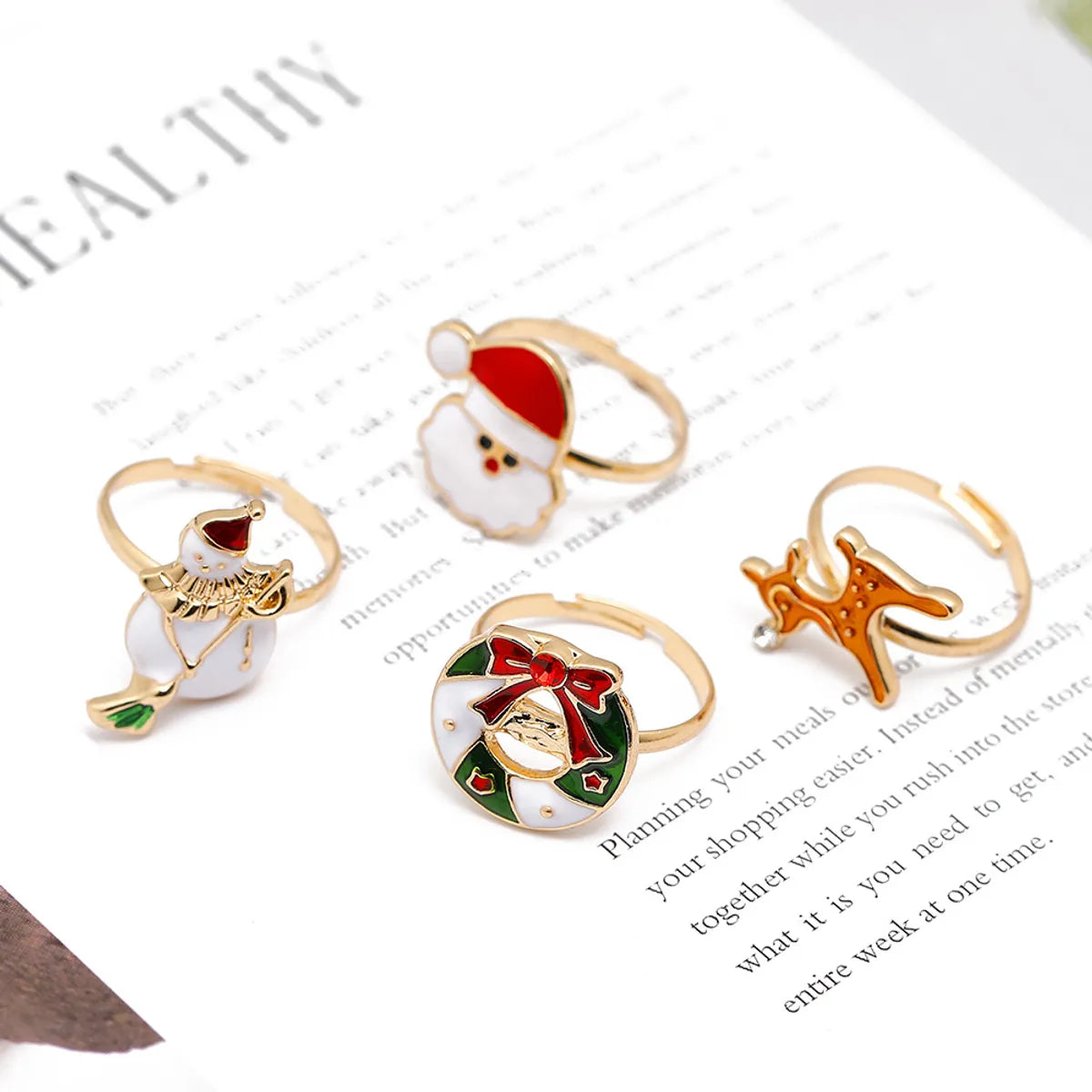 Cute Cartoon Alloy Enamel Unisex Open Ring