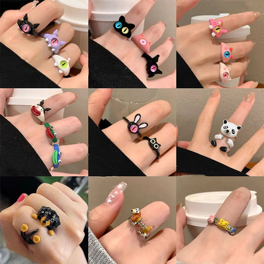 Cute Cartoon Alloy Plating Women'S Rings