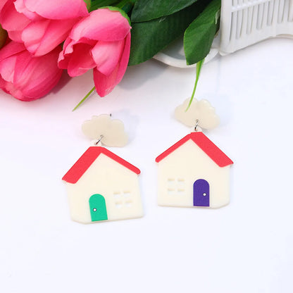 Cute Cartoon Arylic Printing Women's Earrings