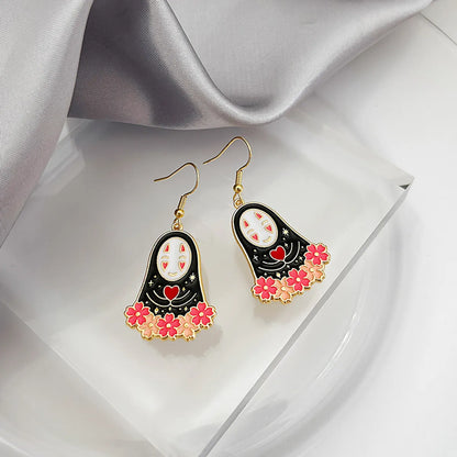 1 Pair Cute Cartoon Character Enamel Alloy Drop Earrings