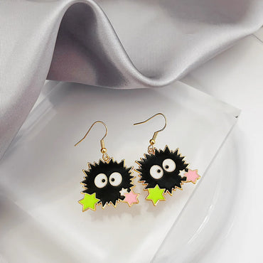 1 Pair Cute Cartoon Character Enamel Alloy Drop Earrings