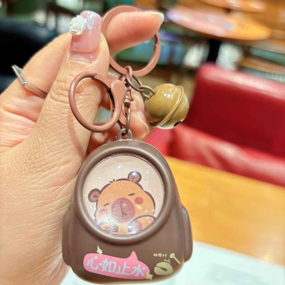 Cute Cartoon Character Bear Cat Pvc Plastic Women'S Keychain