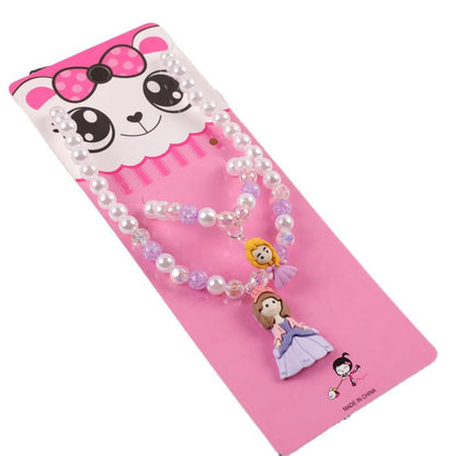 Cute Cartoon Character Resin Beaded Kid's Necklace 1 Piece