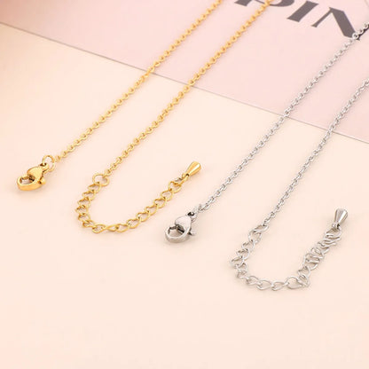 Stainless Steel Titanium Steel 18K Gold Plated Cute Plating Inlay Cartoon Character Artificial Diamond Pendant Necklace