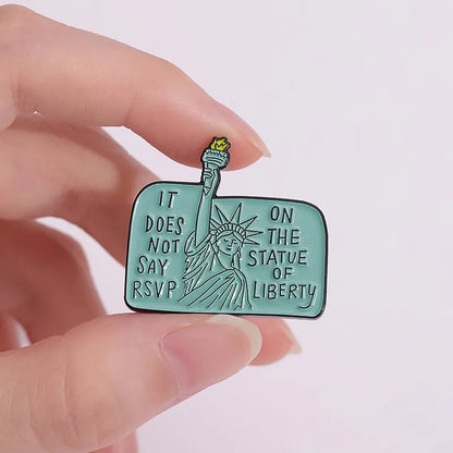 Cute Cartoon Character Statue Of Liberty Alloy Plating Unisex Brooches