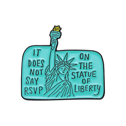 Cute Cartoon Character Statue Of Liberty Alloy Plating Unisex Brooches