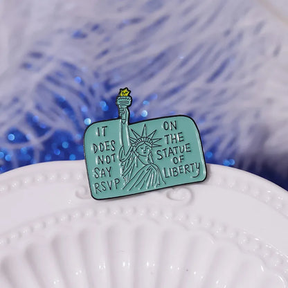 Cute Cartoon Character Statue Of Liberty Alloy Plating Unisex Brooches