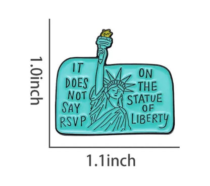 Cute Cartoon Character Statue Of Liberty Alloy Plating Unisex Brooches