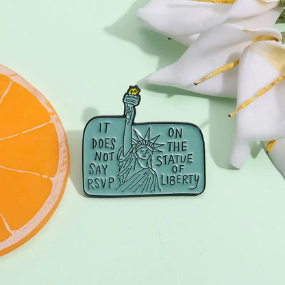 Cute Cartoon Character Statue Of Liberty Alloy Plating Unisex Brooches