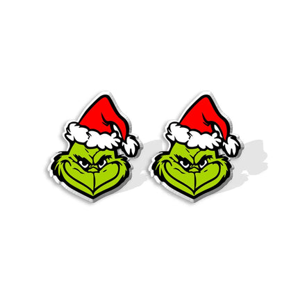 Cute Cartoon Christmas Hat Christmas Tree Arylic Epoxy Christmas Women'S Earrings 1 Pair