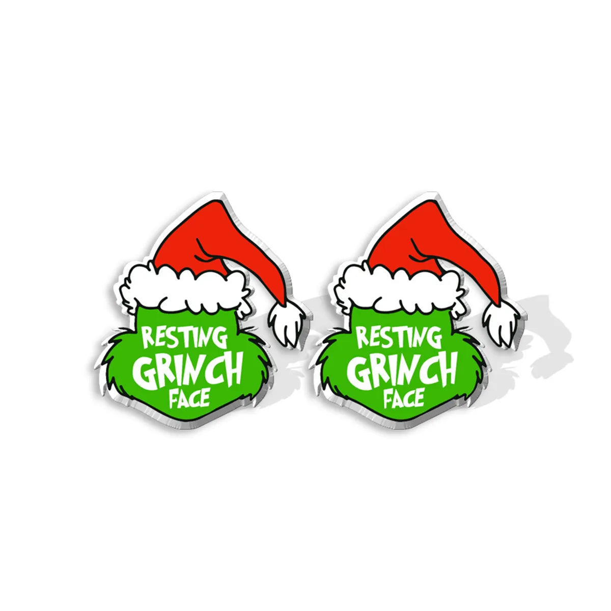 Cute Cartoon Christmas Hat Christmas Tree Arylic Epoxy Christmas Women'S Earrings 1 Pair