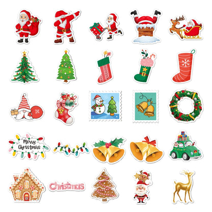 Cute Cartoon Christmas Pattern Holiday Decoration Stickers 50 Pieces Wholesale