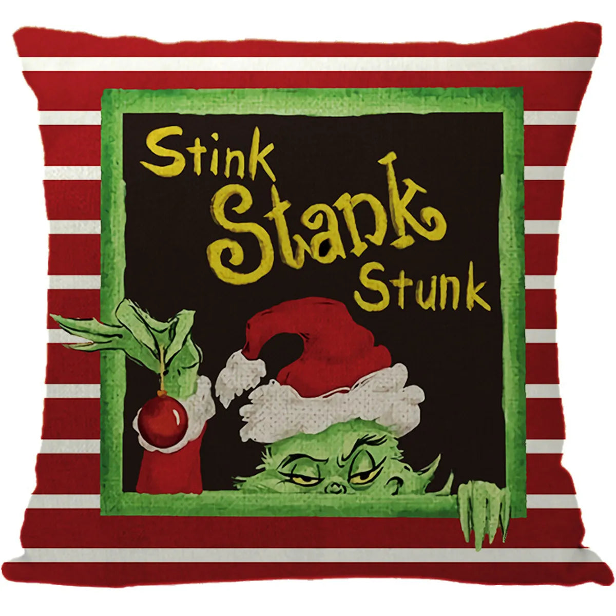 Cute Cartoon Christmas Tree Letter Linen Pillow Cases