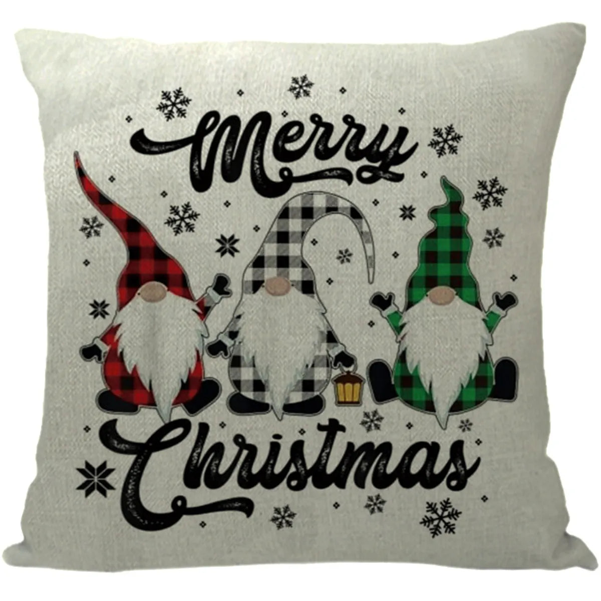 Cute Cartoon Christmas Tree Letter Linen Pillow Cases