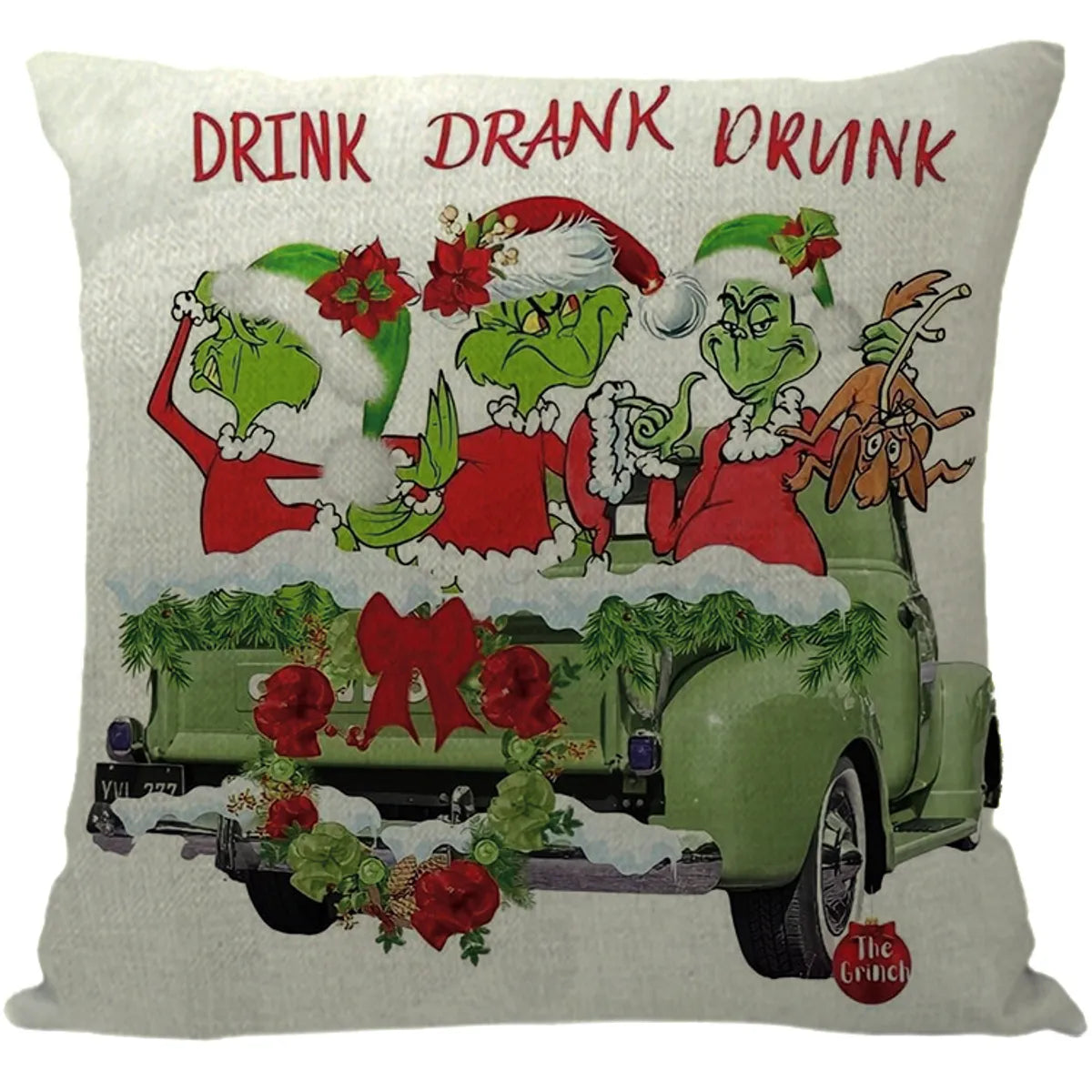 Cute Cartoon Christmas Tree Letter Linen Pillow Cases