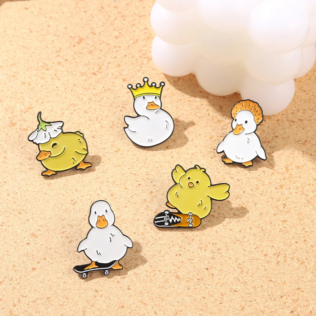 Cute Cartoon Creative  Skateboard Little Chicken Alloy Brooch