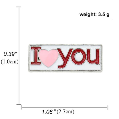 Cute Cartoon I Love You Text Brooch Bag Clothes Decoration Pin Badge