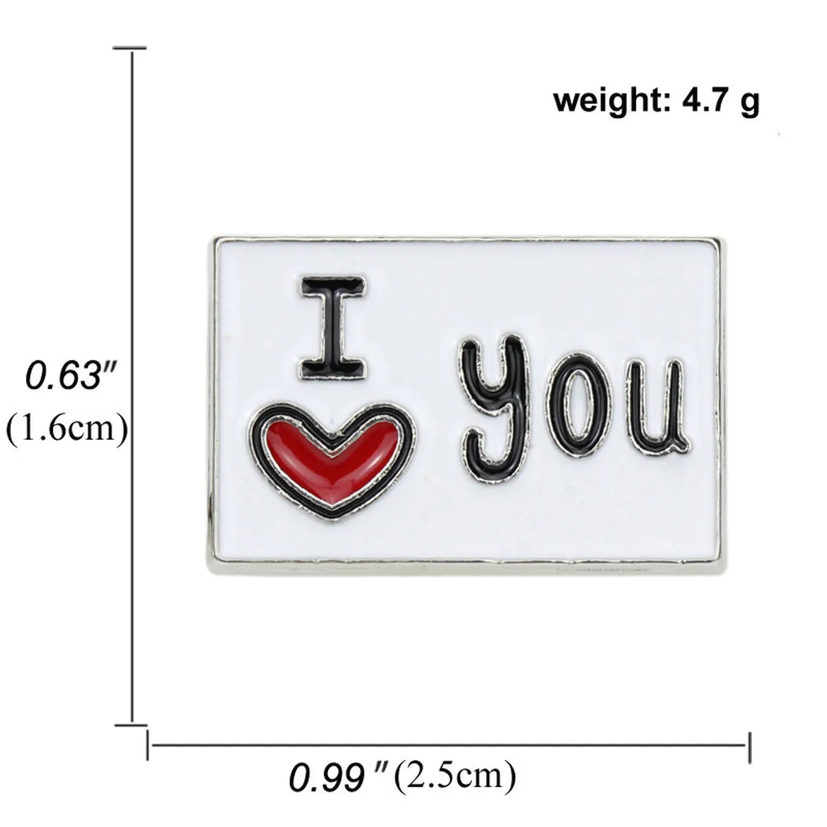 Cute Cartoon I Love You Text Brooch Bag Clothes Decoration Pin Badge