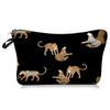 Cute Cartoon Leopard Polyester Square Makeup Bags