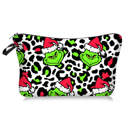 Cute Cartoon Leopard Polyester Square Makeup Bags