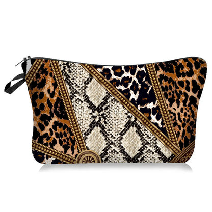 Cute Cartoon Leopard Polyester Square Makeup Bags