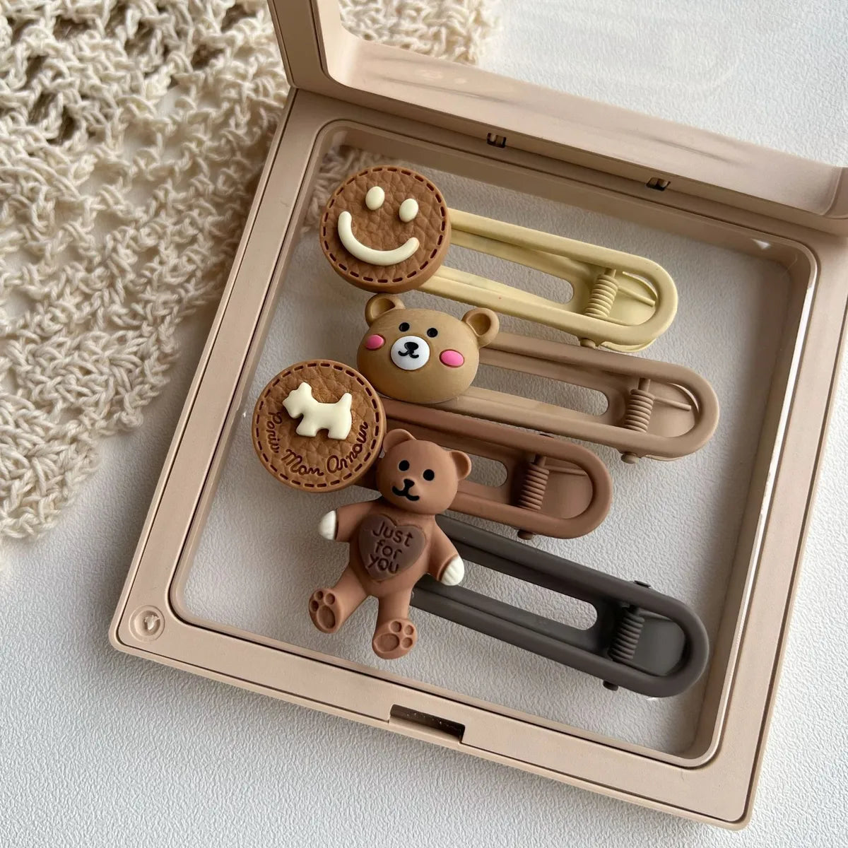 Cute Cartoon Metal Hair Clip 4 Pieces