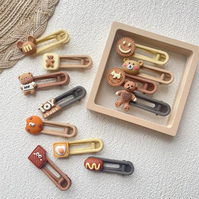 Cute Cartoon Metal Hair Clip 4 Pieces