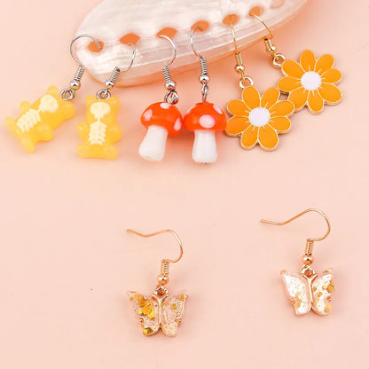 Cute Cartoon Plastic Plating Earrings