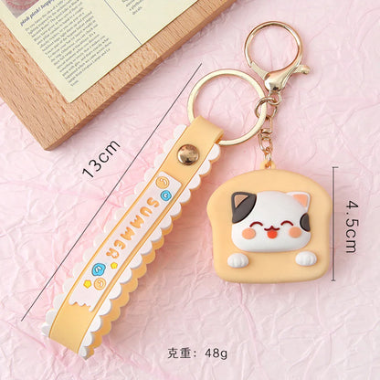 Cute Cartoon Plastic Unisex Bag Pendant Keychain