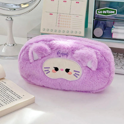 Cute Cartoon Plush Oval Makeup Bags